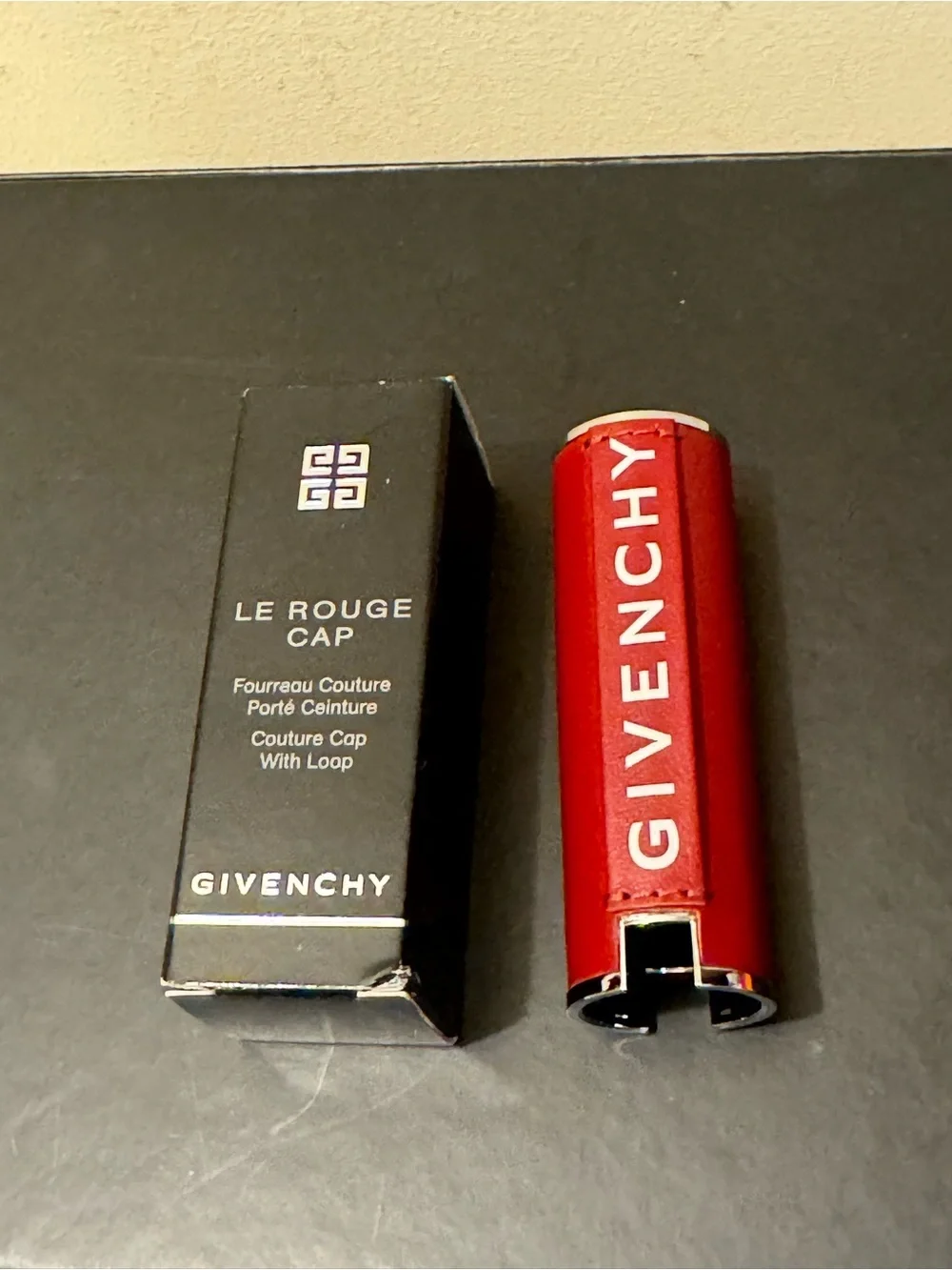 BNIB Givenchy Le Rouge Couture Cap With Loop #63 Porté Centure Burgundy Color